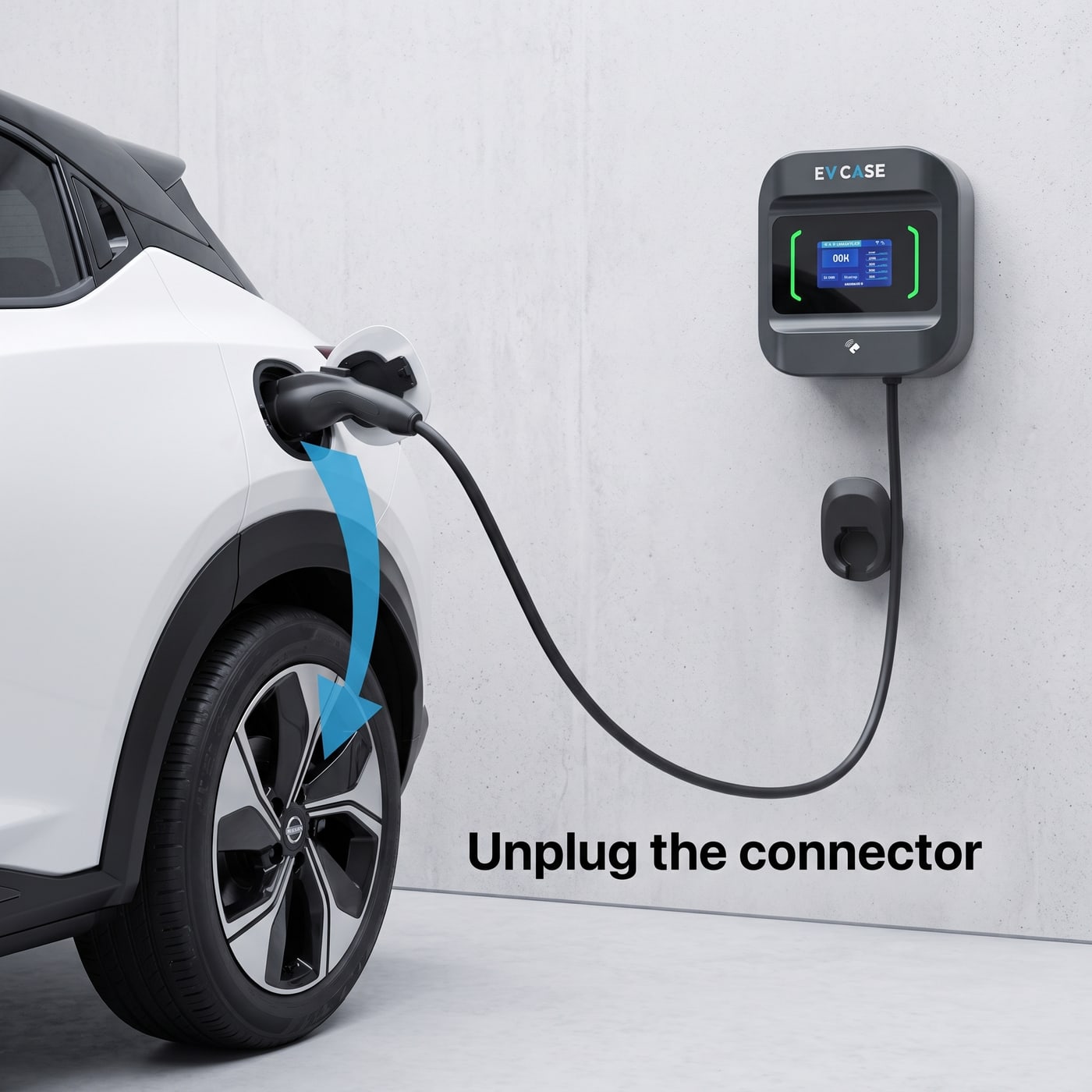 充電停止後才將充電槍從電動車拔出